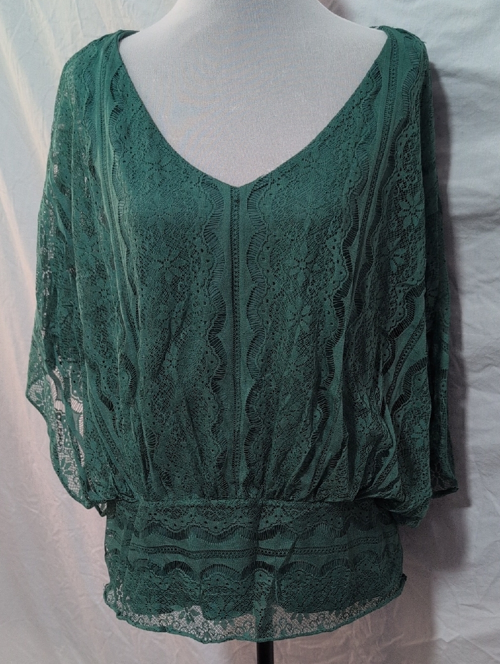 Elle Teal Green Knit Top with Red Label